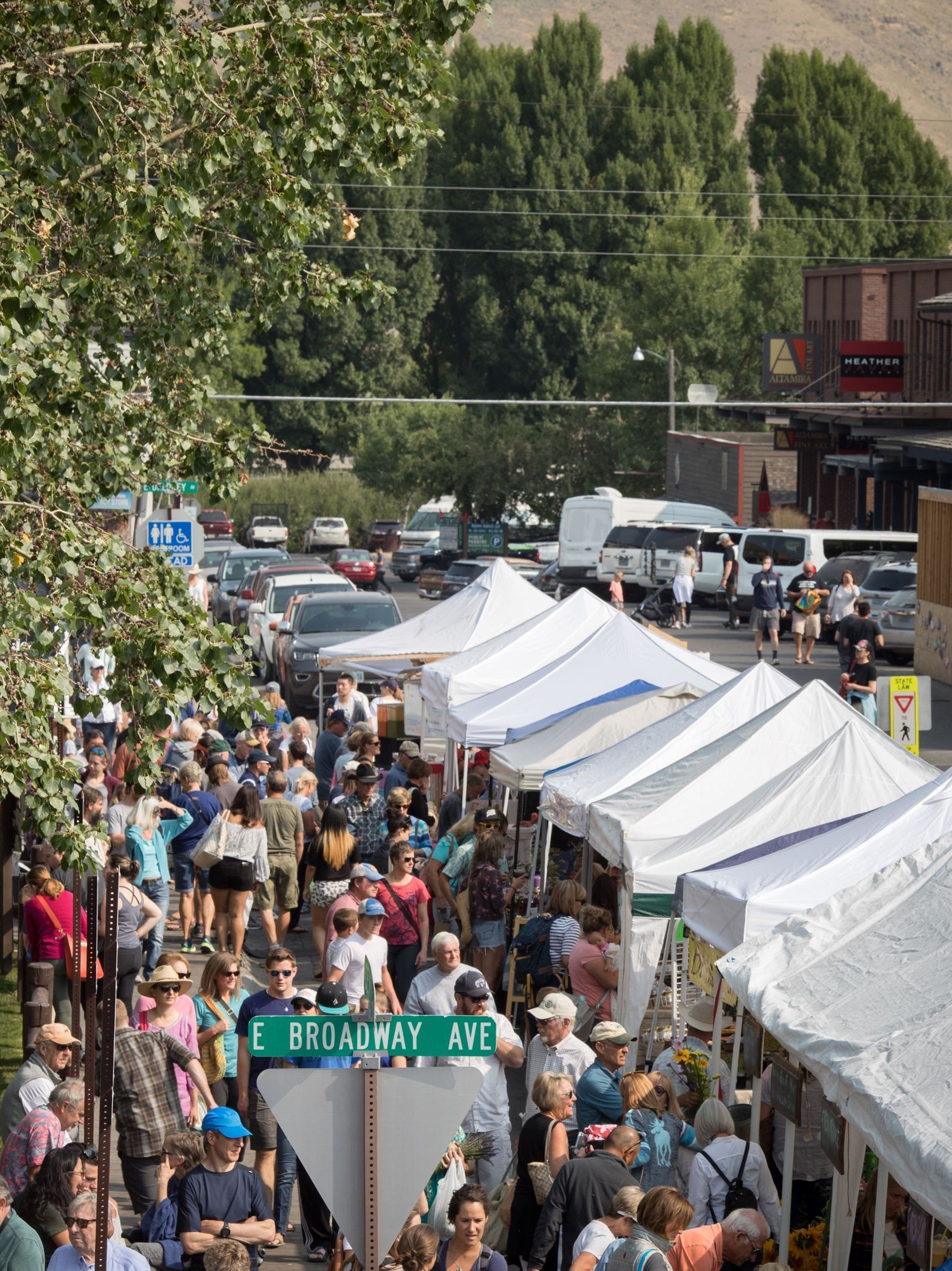 Farmers Market above with Broadway