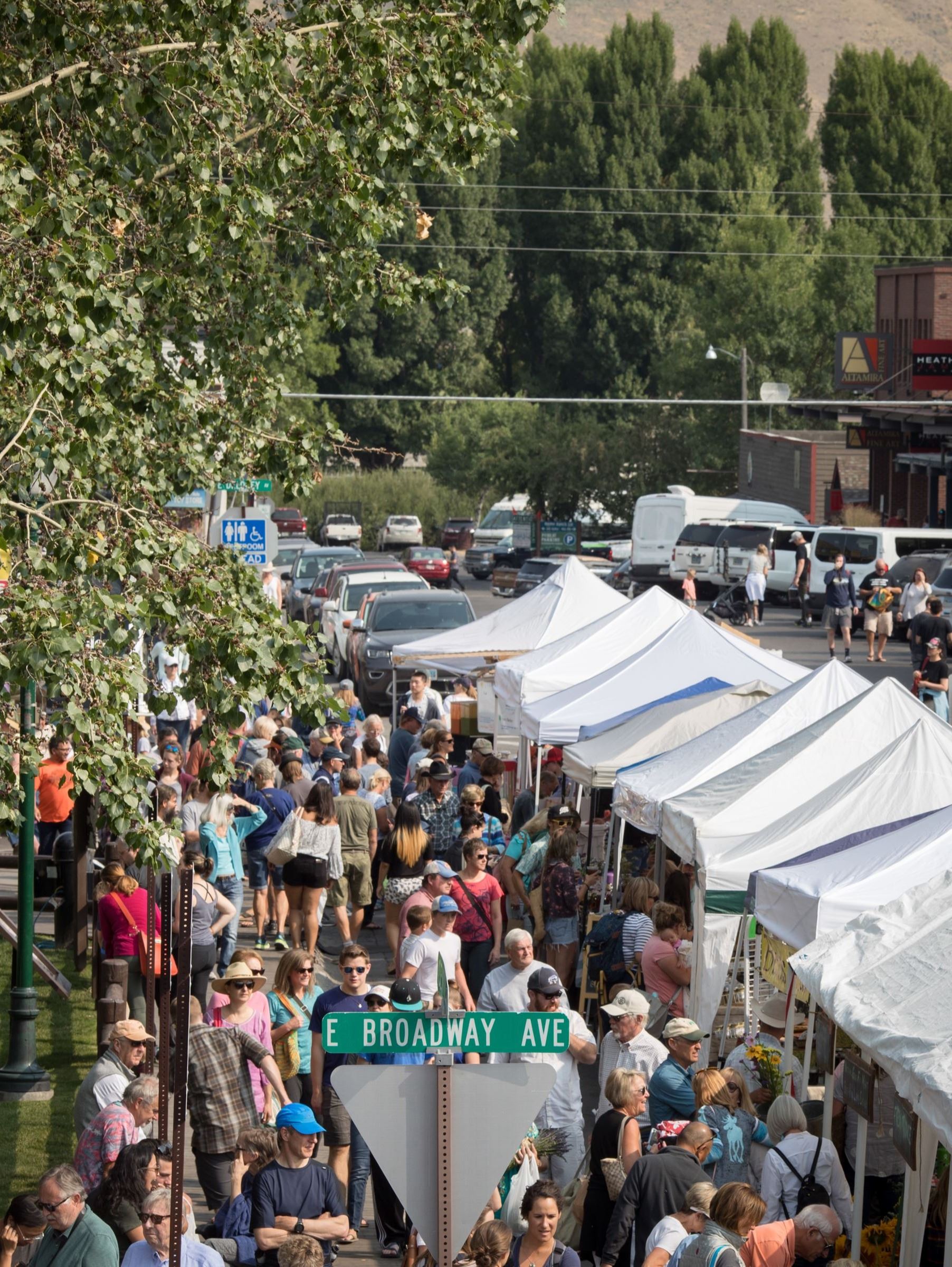 Farmers Market above with Broadway