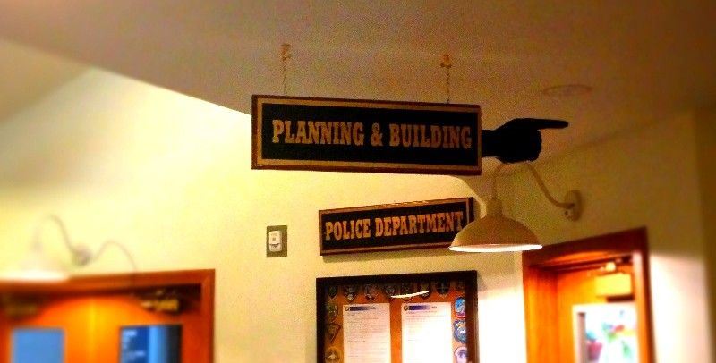 Signs for the department offices.